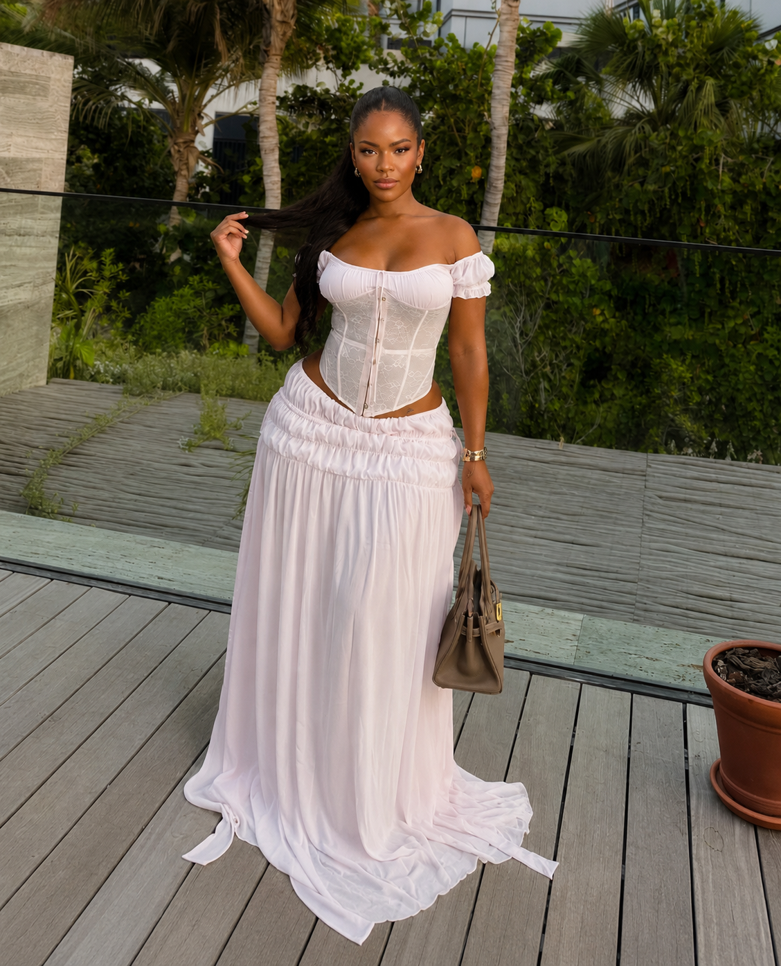 Ivory Corset Two-Piece Set